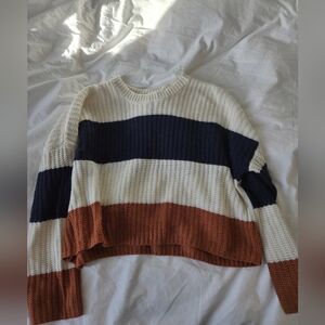 DONATING SOON: Moon & Madison Striped Cropped Sweater
